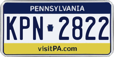 PA license plate KPN2822