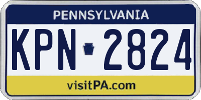 PA license plate KPN2824