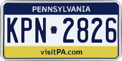 PA license plate KPN2826