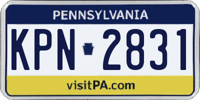 PA license plate KPN2831