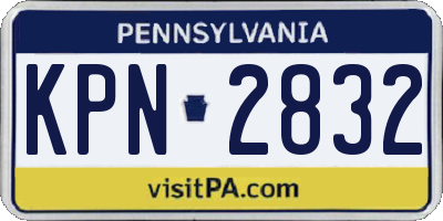 PA license plate KPN2832