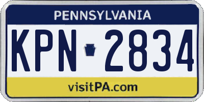 PA license plate KPN2834