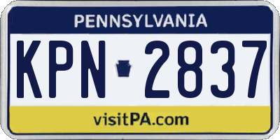 PA license plate KPN2837