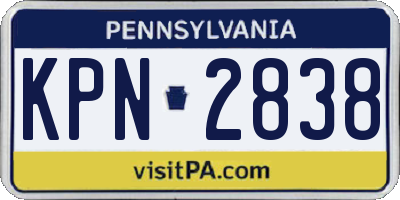 PA license plate KPN2838