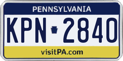 PA license plate KPN2840