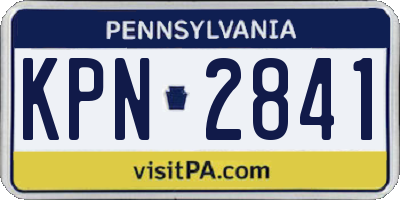 PA license plate KPN2841