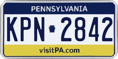 PA license plate KPN2842
