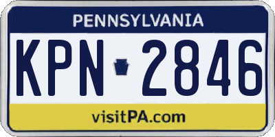 PA license plate KPN2846