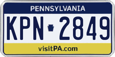 PA license plate KPN2849