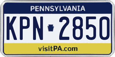 PA license plate KPN2850