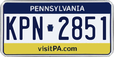 PA license plate KPN2851