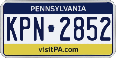 PA license plate KPN2852