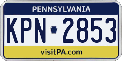 PA license plate KPN2853