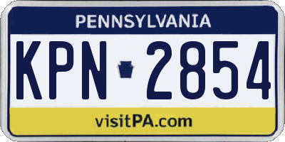 PA license plate KPN2854