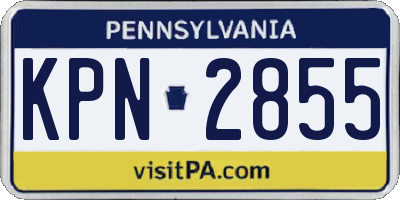 PA license plate KPN2855