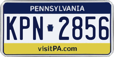 PA license plate KPN2856