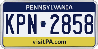PA license plate KPN2858