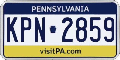 PA license plate KPN2859