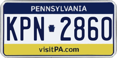 PA license plate KPN2860