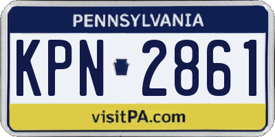 PA license plate KPN2861