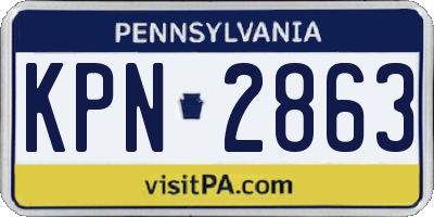 PA license plate KPN2863