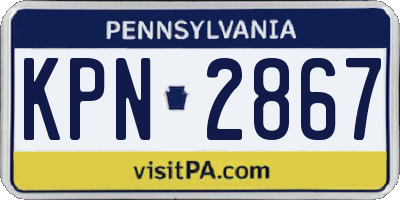 PA license plate KPN2867