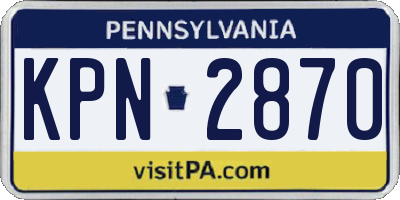PA license plate KPN2870