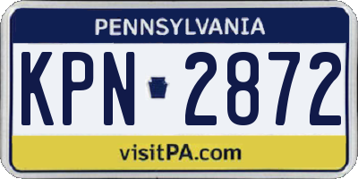 PA license plate KPN2872