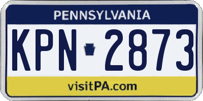 PA license plate KPN2873