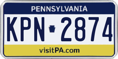 PA license plate KPN2874