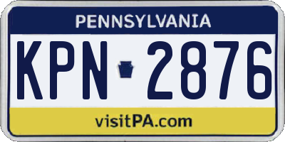 PA license plate KPN2876
