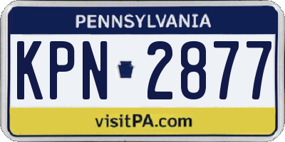 PA license plate KPN2877