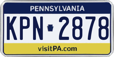 PA license plate KPN2878
