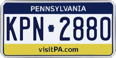 PA license plate KPN2880