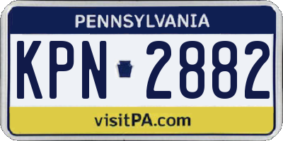 PA license plate KPN2882