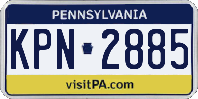 PA license plate KPN2885