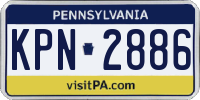 PA license plate KPN2886