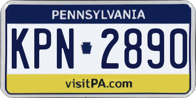 PA license plate KPN2890