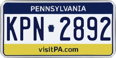 PA license plate KPN2892