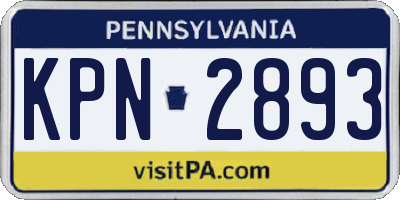 PA license plate KPN2893