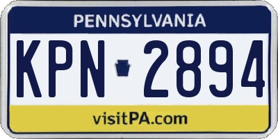 PA license plate KPN2894
