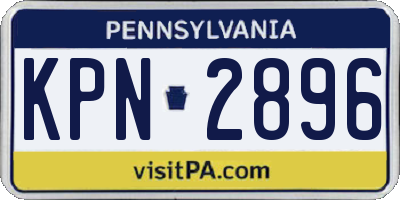 PA license plate KPN2896