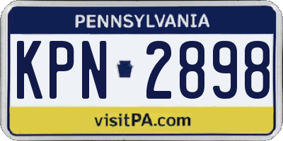 PA license plate KPN2898