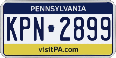 PA license plate KPN2899
