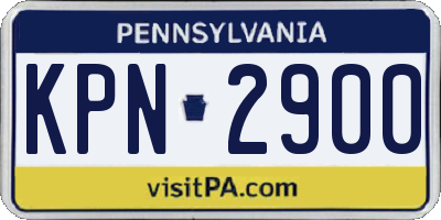 PA license plate KPN2900