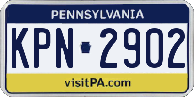 PA license plate KPN2902