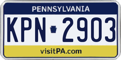 PA license plate KPN2903