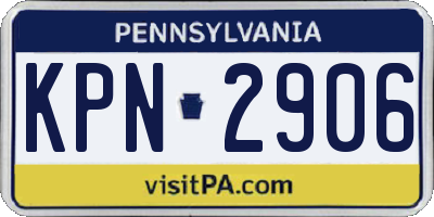 PA license plate KPN2906