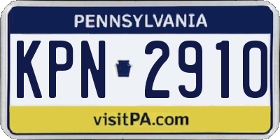 PA license plate KPN2910
