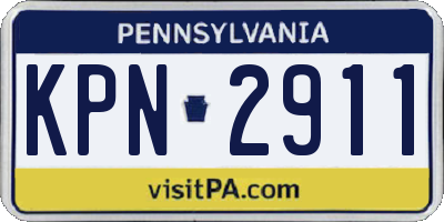 PA license plate KPN2911